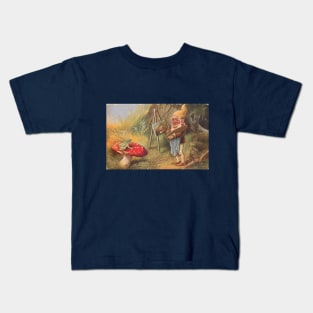 Artistic Gnome Paints a Friendly Frog Kids T-Shirt